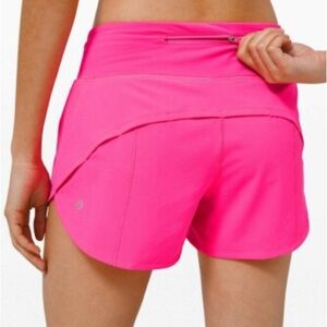 lululemon sonic pink speed up shorts 4” Size 6 Tall
